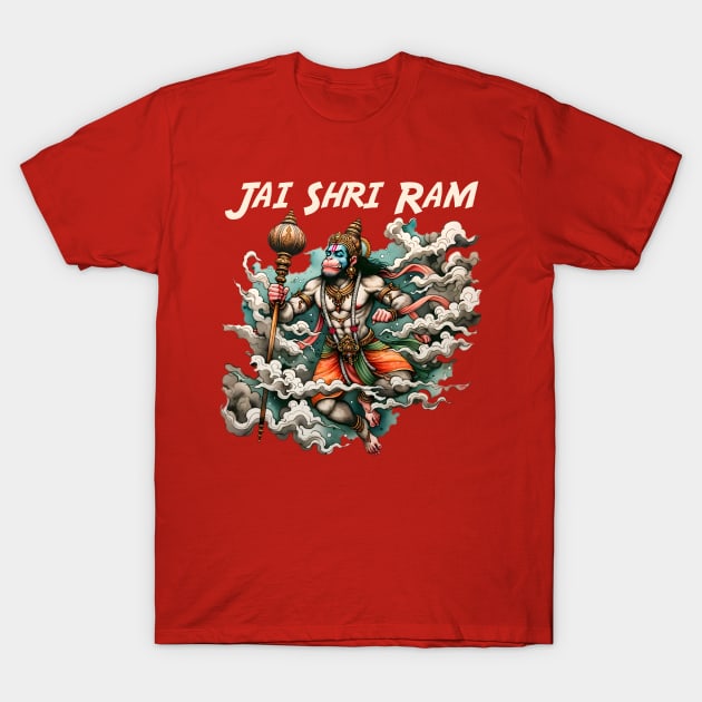 Jai Shri Ram Jai Hanuman T-Shirt by Total 8 Yoga